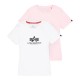 тениска,дамски,тениски,alpha,industries,new,basic,short,sleeve,t,shirt,2,units,white,pastel,pink,(white,pink)