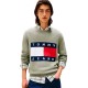 блуза,мъжки,пуловери,tommy,jeans,melange,flag,regular,fit,sweater,utility,sage,heather,(green)