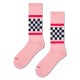 чорапи,мъжки,чорапи,дамски,чорапи,happy,socks,checked,stripe,sneaker,crew,socks,pink,(pink)