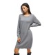 рокля,дамски,поли,и,рокли,vila,ril,knit,long,sleeve,dress,grey,(medium,grey,melange)