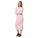 рокля,дамски,поли,и,рокли,pieces,flora,long,sleeve,midi,dress,roseate,spoonbill,flower,(pink)