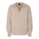 блуза,дамски,пуловери,дамски,плетени,дрехи,pieces,malou,v,neck,sweater,taupe,gray,melange,(beige)