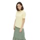 тениска,дамски,тениски,pieces,ria,fold,up,solid,short,sleeve,t,shirt,pale,banana,(yellow)