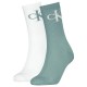 чорапи,дамски,чорапи,calvin,klein,701228811,crew,socks,2,pairs,green,white,(jade,green)