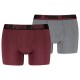 боксерки,мъжко,бельо,puma,everyday,basic,boxers,2,units,burgundy,grey,melange,(red,black)