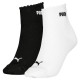 чорапи,дамски,чорапи,puma,scallop,edge,quarter,socks,2,pairs,white,black,(white,black)