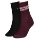 чорапи,дамски,чорапи,tommy,hilfiger,701236458,socks,2,pairs,burgundy,(red,black)