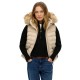 потник,дамски,жилетки,superdry,fuji,faux,fur,vest,beige,(chateau,grey)