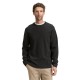 блуза,мъжки,пуловери,tom,tailor,1047570,structured,crewneck,knit,sweater,black,grey,melange,(black)