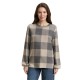 тениска,дамски,тениски,tom,tailor,1044923,cosy,long,sleeve,t,shirt,black,taupe,cosy,check,(brown)