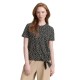 тениска,дамски,тениски,tom,tailor,printed,knot,short,sleeve,t,shirt,black,white,dotted,print,(black)