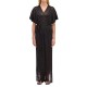 рокля,дамски,поли,и,рокли,sundek,long,kaftan,with,v,neck,long,dress,black