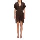 рокля,дамски,поли,и,рокли,sundek,lurex,kaftan,with,strap,short,sleeve,short,dress,brown,(curuba)