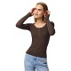 тениска,дамски,тениски,pieces,kitte,long,sleeve,t,shirt,hot,fudge,(brown)