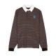 дамски,блузи,с,яка,мъжки,блузи,с,яка,santa,cruz,mini,hand,long,sleeve,polo,brown,(black,stone,stripe)