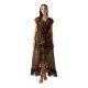 рокля,дамски,поли,и,рокли,guess,maelys,ruffled,short,sleeve,long,dress,brown,(coarse,brown,multicolor)