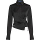 риза,с,дълъг,ръкав,дамски,ризи,karl,lagerfeld,a3w11008,satin,long,sleeve,shirt,black,(black)