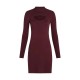 рокля,дамски,поли,и,рокли,karl,lagerfeld,a4w13010,cut,out,long,sleeve,short,dress,purple,(zinfandel)