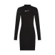 рокля,дамски,поли,и,рокли,karl,lagerfeld,a4w13005,milano,mock,neck,long,sleeve,short,dress,black,(black)