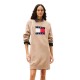 дънки,дамски,поли,и,рокли,tommy,jeans,dw0dw21462,long,sleeve,short,dress,beige,(malted,milk)