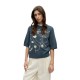 блуза,дамски,блузи,object,laney,rubin,sweatshirt,blue,(dark,slate,sandshell,abstract,floral,emb)