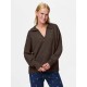 блуза,дамски,пуловери,дамски,плетени,дрехи,pieces,malou,v,neck,sweater,brown,(hot,fudge,melange)