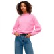 блуза,мъжки,пуловери,дамски,пуловери,vero,moda,leaf,high,neck,sweater,pink,(fuchsia,pink,melange)