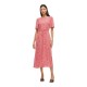 рокля,дамски,поли,и,рокли,vila,grace,o,neck,short,sleeve,midi,dress,pink,(hibiscus,dot,sandshell)
