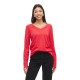 блуза,дамски,пуловери,дамски,плетени,дрехи,vila,ril,knit,v,neck,sweater,red,(hibiscus,dark,melange)