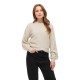 блуза,дамски,пуловери,дамски,плетени,дрехи,vila,violi,crew,neck,ballon,rib,knit,sweater,beige,(super,light,natural,melan)