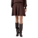 пола,дамски,поли,и,рокли,yas,fonny,knit,high,waist,short,skirt,brown,(chocolate,brown)