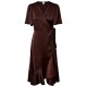 рокля,дамски,поли,и,рокли,yas,thea,2,4,wrap,short,sleeve,midi,dress,brown,(coffee,bean)