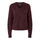 блуза,дамски,пуловери,дамски,плетени,дрехи,pieces,layla,knit,v,neck,sweater,brown,(tawny,port,melange)
