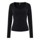 тениска,мъжки,тениски,дамски,тениски,pieces,maliva,long,sleeve,v,neck,t,shirt,black,(black)