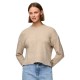 блуза,дамски,пуловери,дамски,плетени,дрехи,pieces,malou,o,neck,cutline,knit,sweater,beige,(taupe,gray,melange)