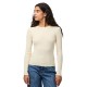 блуза,дамски,пуловери,дамски,плетени,дрехи,pieces,mira,new,o,neck,knit,sweater,white,(birch)