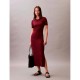 дънки,дамски,поли,и,рокли,calvin,klein,jeans,modal,short,sleeve,dress,red,purple,(deep,rouge)