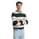 блуза,мъжки,пуловери,дамски,пуловери,silbon,1020803335,wide,stripes,sweater,green,(green)