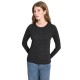 тениска,мъжки,тениски,дамски,тениски,dkny,rhinestones,crew,long,sleeve,t,shirt,black,(black)