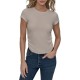 къса,блуза,дамски,топове,dkny,ruch,side,crop,short,sleeve,top,beige,(eggnog)