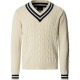 блуза,мъжки,пуловери,дамски,пуловери,hackett,cricket,v,neck,sweater,white,(off,white)