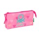 канцеларски,принадлежности,safta,benetton,heart,22x12x3,cm,triple,pencil,case,pink,(multicolor)