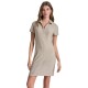 рокля,дамски,поли,и,рокли,dkny,logo,jacquard,split,neck,polo,dress,beige,(pebble)