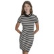 рокля,дамски,поли,и,рокли,dkny,lurex,stripe,mock,neck,logo,short,sleeve,short,dress,black,(black,eggnog,silver)