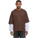тениска,мъжки,тениски,дамски,тениски,def,double,long,sleeve,t,shirt,brown,(chocolate,brown,bright,white)