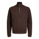 блуза,мъжки,пуловери,дамски,пуловери,jack,&,jones,milano,stitch,half,zip,sweater,brown,(delicioso,melange)