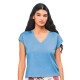 тениска,мъжки,тениски,дамски,тениски,gisela,satin,neckline,short,sleeve,v,neck,t,shirt,blue,(blue)
