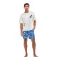 пижама,мъжки,пижами,gisela,snoopy,print,short,sleeve,pyjama,beige,(ecru)