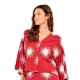 дамски,ризи,мъжки,ризи,gisela,sun,print,3,4,sleeve,shirt,red,(printed)