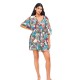 рокля,дамски,поли,и,рокли,gisela,tropical,print,caftan,short,sleeve,dress,multicolor,(printed)